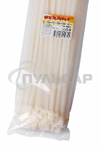 Хомут-стяжка кабельная нейлоновая Rexant 450 x7,6 мм, белая, упаковка 100 шт.