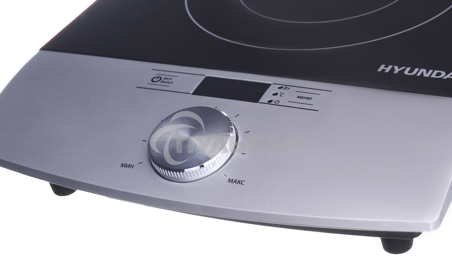 Электрическая плитка Hyundai HYC-0102 серебристый/черный стеклокерамика (настольная)