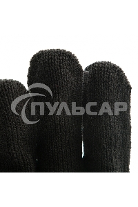 Перчатки трикотажные, акрил, черный, оверлок, Россия Сибртех