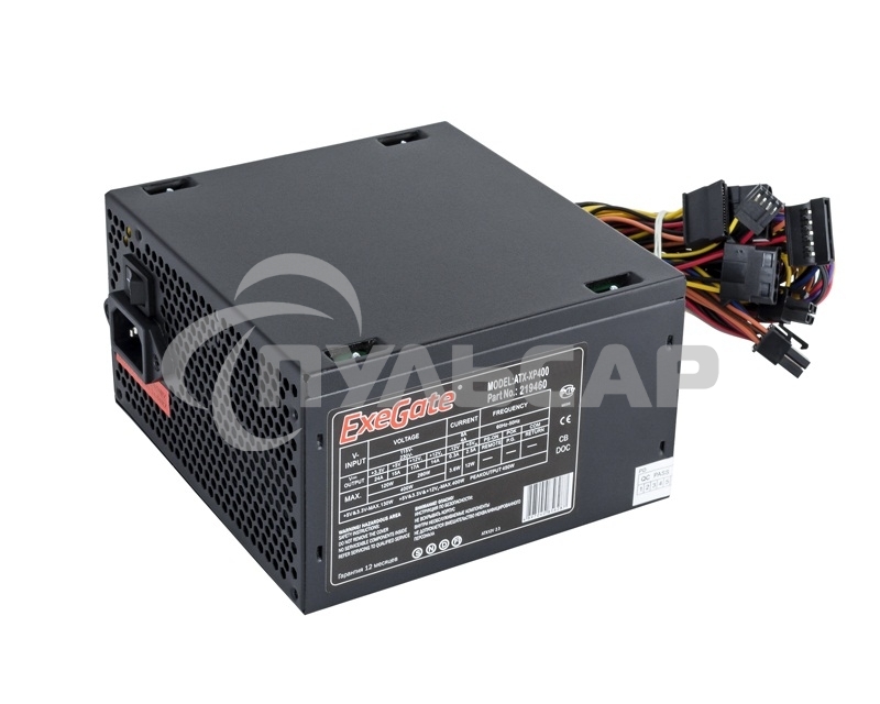 Блок питания ExeGate XP400 EX219459RUS, 400Вт, 120мм, черный
