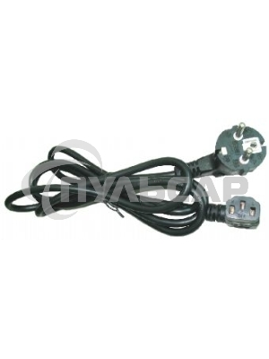 Кабель питания Gembird 1.8м, VDE(0.75мм), черный, угловой разъем, с зазем., пакет PC-186A-VDE