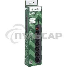 Сетевой фильтр Defender DFS 153 3 м, черный, 6 розеток