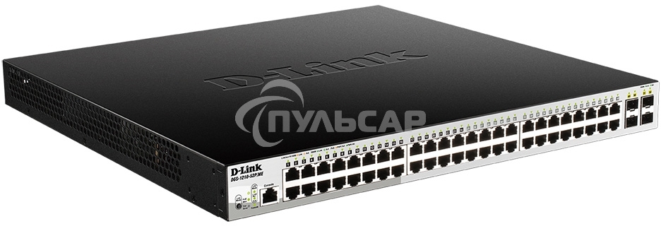 Коммутатор D-Link DGS-1210-52P/ME/B1A, L2 Managed Switch with 48 10/100/1000Base-T ports and 4 1000Base-X SFP ports (8 PoE ports 802.3af/802.3at (30 W), 16 PoE ports 802.3af (15,4 W), PoE Budget 193 W). 16K Mac