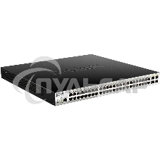 Коммутатор D-Link DGS-1210-52P/ME/B1A, L2 Managed Switch with 48 10/100/1000Base-T ports and 4 1000Base-X SFP ports (8 PoE ports 802.3af/802.3at (30 W), 16 PoE ports 802.3af (15,4 W), PoE Budget 193 W). 16K Mac