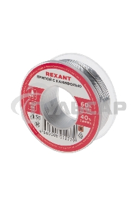 Припой Rexant с канифолью 100 г, Ø1.0 мм катушка, блистер