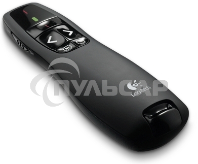 Презентер беспроводной Logitech R400 черный, радиоканал, USB, кнопки - 5