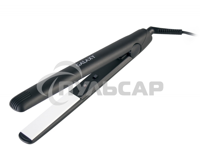 Щипцы для волос Galaxy Line GL 4514, черный, 35 Вт, максимальная температура 200°С, нагревательный элемент с защитой от перегрева, пластины с турмалиновым покрытием, индикатор работы, шнур питания, вращающийся на 360°