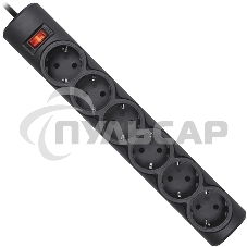Сетевой фильтр Defender DFS 151 1.8 m, 6 розеток, черный
