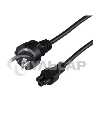 Шнур сетевой, евровилка - евроразъем С5, кабель 3x0,75 мм², длина 1,8 метра (для питания ноутбука) (PVC пакет) Rexant