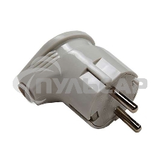 Вилка косая с заземл. 4152 / вилка угловая с заземл. 16А 4110 бел. ASD / IN HOME 4690612000558