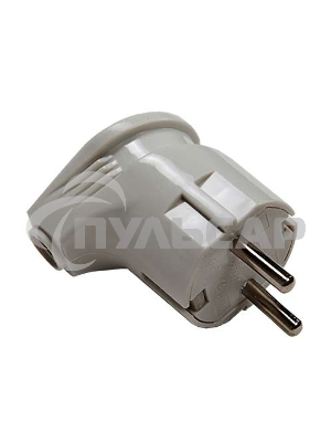 Вилка косая с заземл. 4152 / вилка угловая с заземл. 16А 4110 бел. ASD / IN HOME 4690612000558