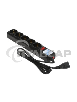Сетевой фильтр Surge protector Power Cube 1.9m for conn. to UPS(C14) 5 outlets, 10A черный/графит