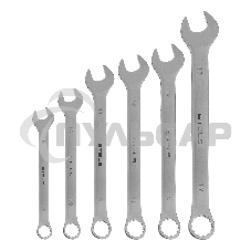 Набор ключей комбинированных, 8 - 17 мм, 6 шт., CrV, матовый хром Stels