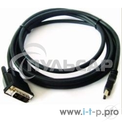 Кабель HDMI-DVI Cablexpert CC-HDMI-DVI-6, 19M/19M, single link, медь, позол.разъемы, экран, 1.8м, черный, пакет