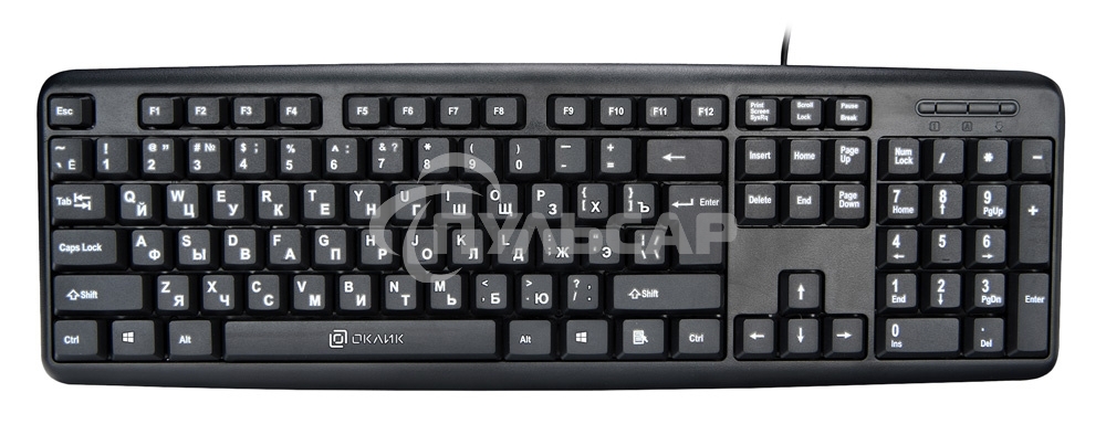 Клавиатура проводная Oklick 180V2, USB, черный