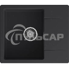 Мойка GRANFEST URBAN 258L 1-чаша+крыло 580*490мм, монтаж: врезной, материал: кварц, черный