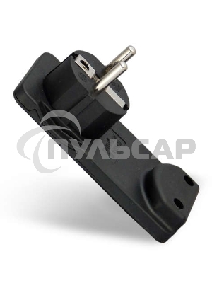 Вилка-невидимка электрич. с заземл. черный 16А 250В UNIVersal 5565419