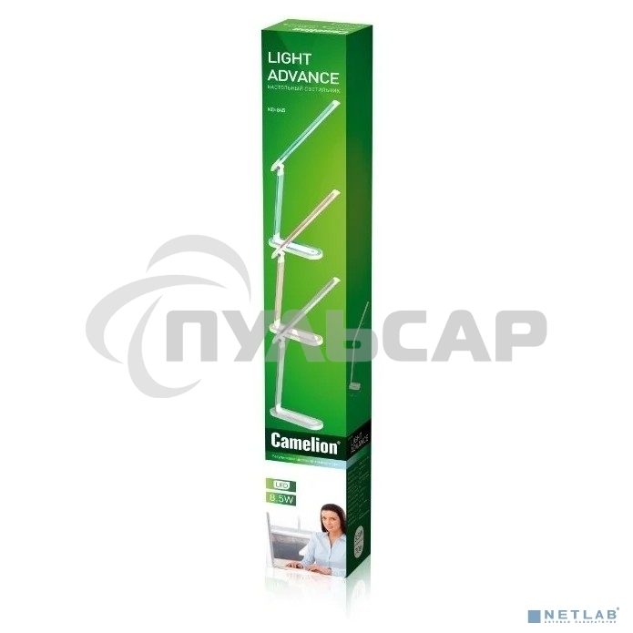 Светильник Camelion KD-845 C03 (14152) настольный на основание серебро 8.5Вт