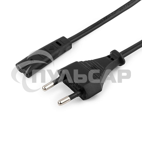 Кабель питания для ноутбуков, аудио/видео техники Gembird PC-184-VDE-0.5М, 0,5м, VDE, 2-pin, черный, пакет