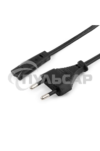 Кабель питания для ноутбуков, аудио/видео техники Gembird PC-184-VDE-0.5М, 0,5м, VDE, 2-pin, черный, пакет