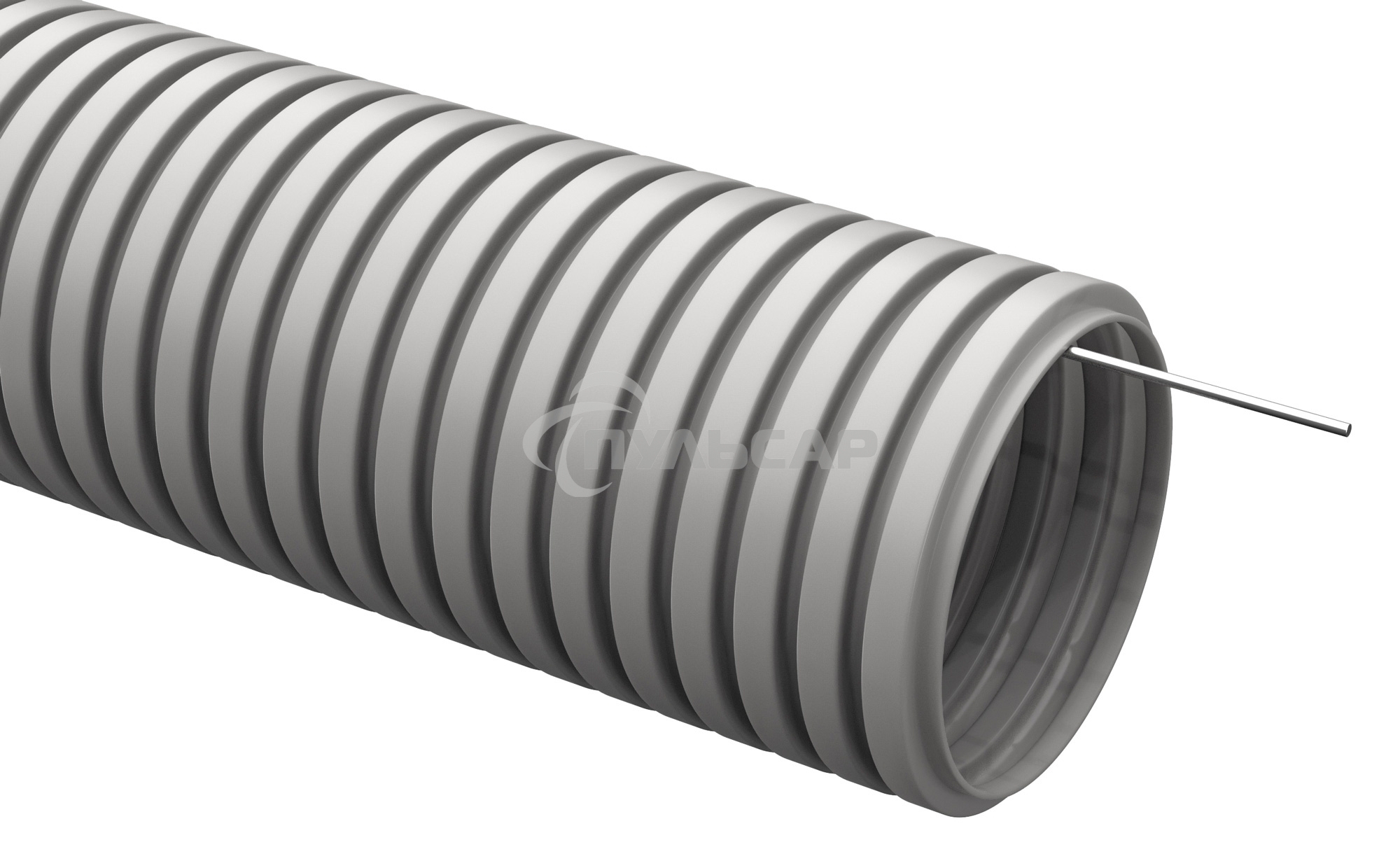 Труба гофрированная ПВХ d50мм с зондом сер. (уп.15м) ИЭК CTG20-50-K41-015I