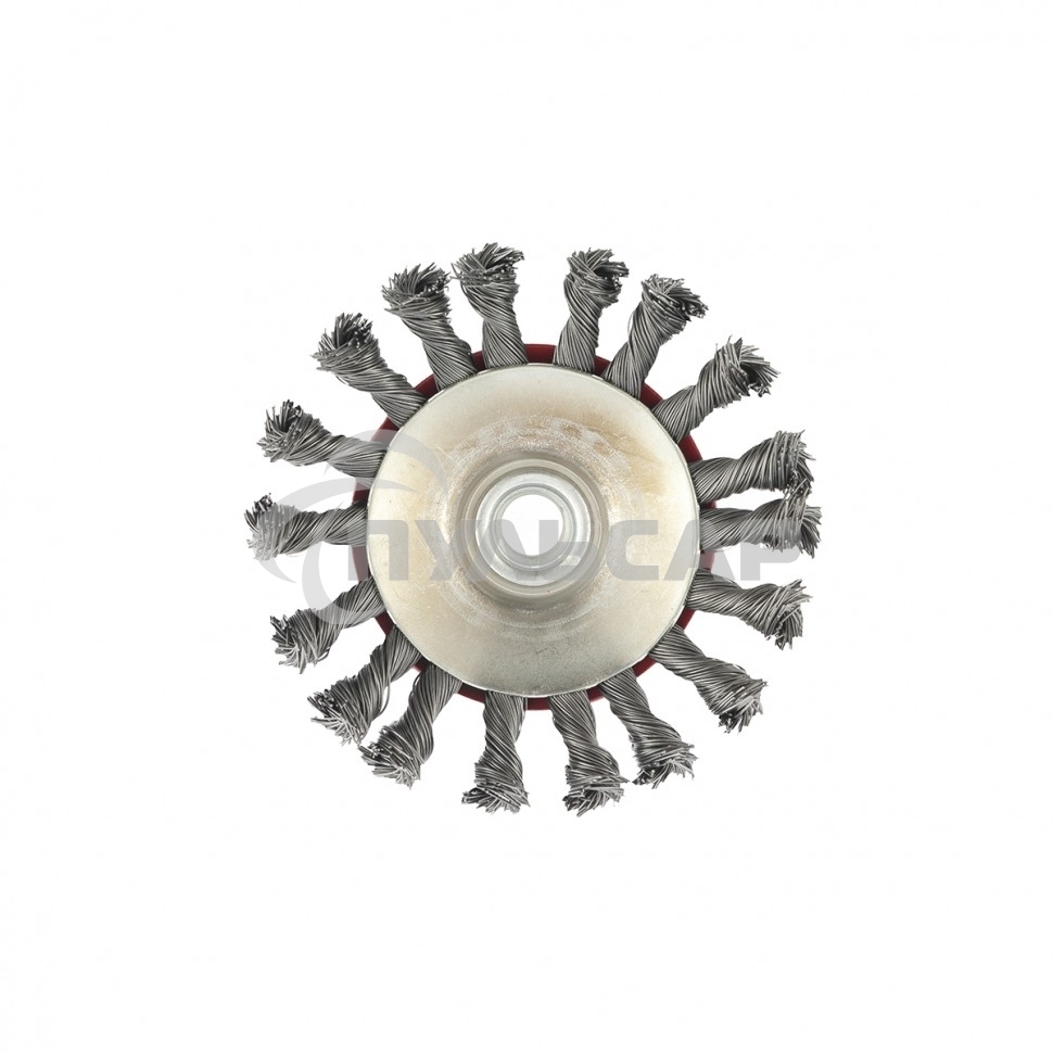 Щетка Matrix для УШМ, 115 мм, М14, Тарелка, крученая проволока 0,5 мм