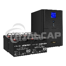 Комплект ИБП EX295990RUS + батарея 33Aч EX282974RUS 4шт (инвертор, синус, для котла) ExeGate SineTower SZ-3000.LCD.AVR.3SH.1C13.RJ.USB <3000VA/2400W, чистый синусоида, LCD дисплей, AVR, 3*Schuko+1*C13, RJ45/11, USB, линейно-интерактивный, черный> + батаре
