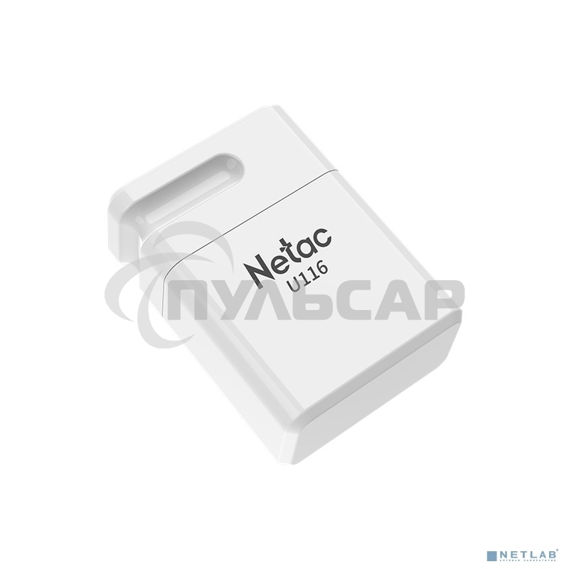 Флешка USB Netac U116 64 Gb <NT03U116N-064G-20WH>, USB 2.0, миниатюрная пластиковая белая