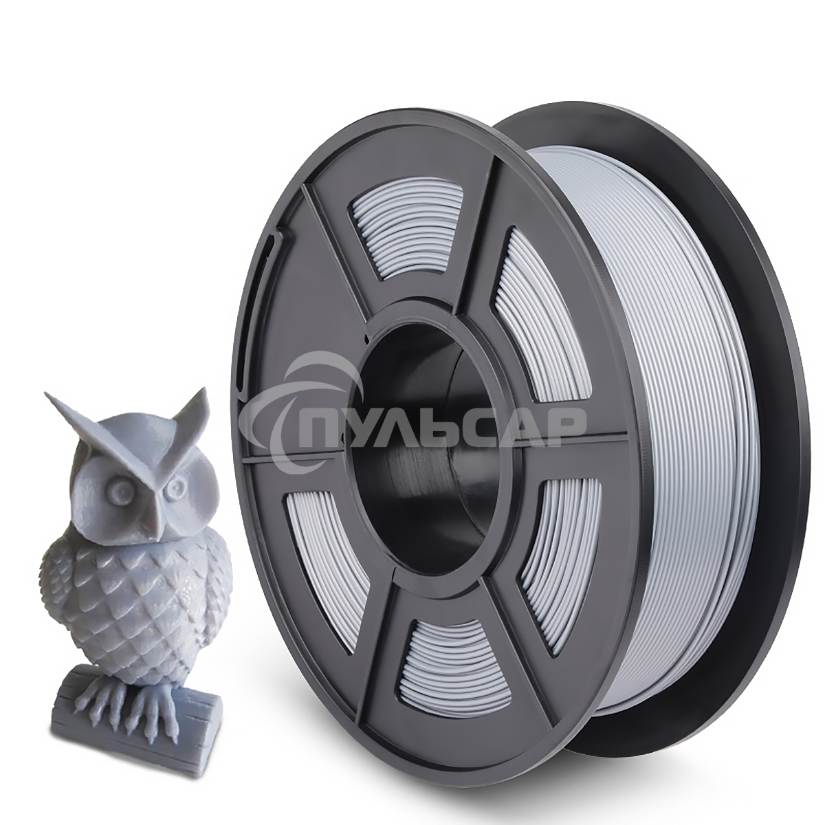 Филамент NVPRINT PLA Silver для 3D печати диаметр 1.75мм длина 330 метров масса 1 кг