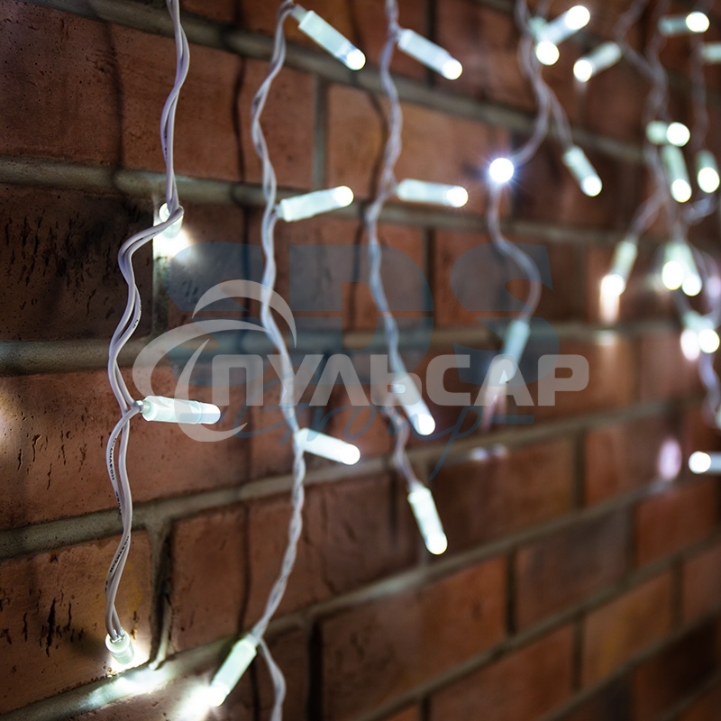 Гирлянда Neon-night Айсикл (бахрома) светодиодный, 2,4 х 0,6 м, белый провод, 230 В, диоды белые, 76 LED