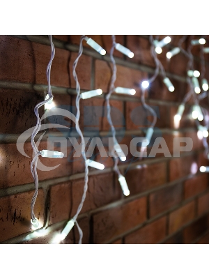 Гирлянда Neon-night Айсикл (бахрома) светодиодный, 2,4 х 0,6 м, белый провод, 230 В, диоды белые, 76 LED