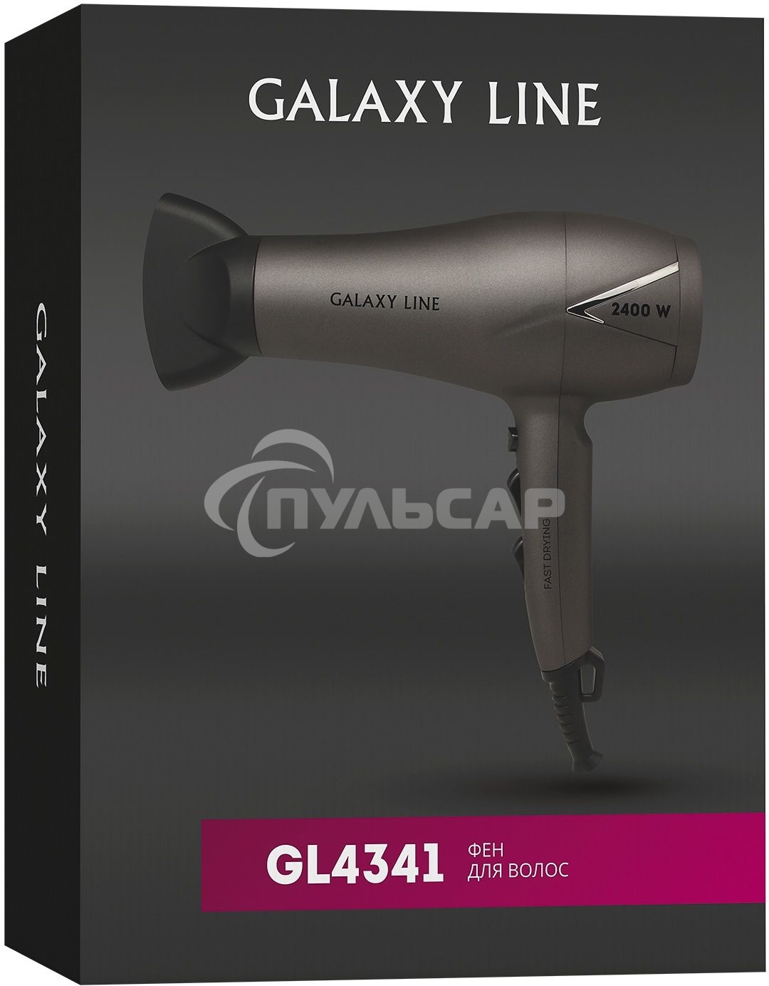 Фен для волос Galaxy Line GL 4341, коричневый, 2400 Вт, 2 скорости потока воздуха, 3 температурных режима, функция 