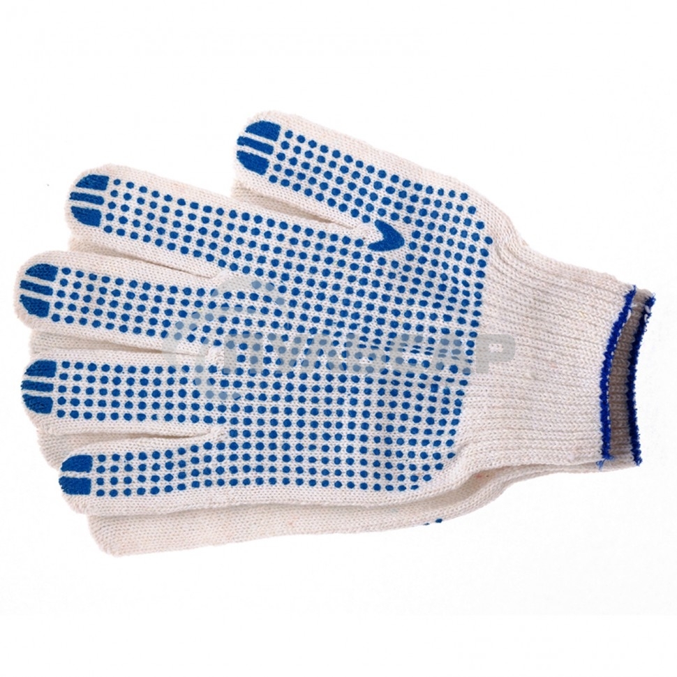 Перчатки трикотажные, с ПВХ точкой, 10 класс, стикер Россия