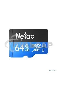 Флеш карта microSDHC 64Gb Netac P500 <NT02P500STN-064G-R> (с SD адаптером) 80Mb/s