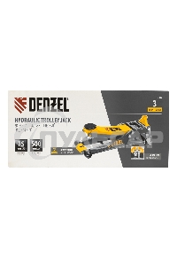 Домкрат гидравлический подкатной Denzel 3 т, 75-500 мм, быстрый подъем, низкий подхват, проф. 51250