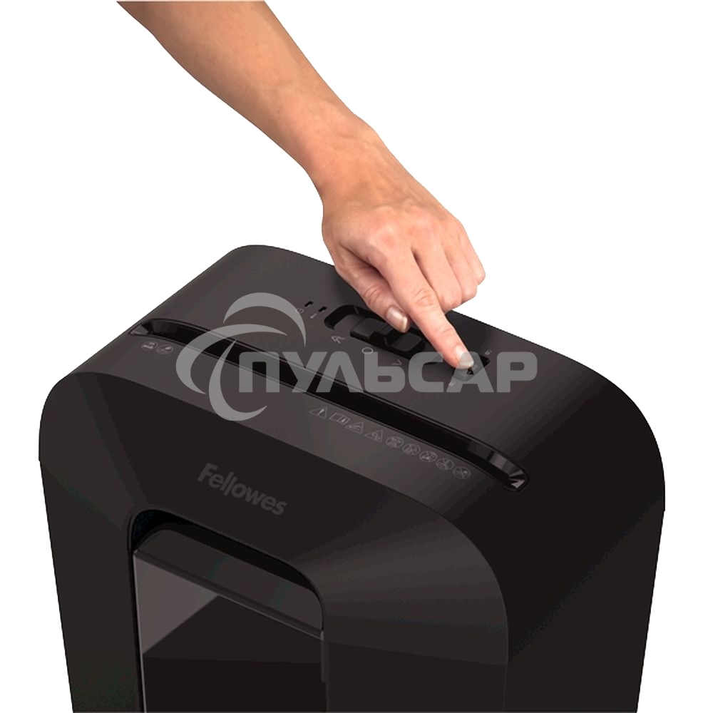 Шредер Fellowes PowerShred LX70 черный (секр.P-4)/перекрестный/11лист./18лтр./скрепки/скобы/пл.карты