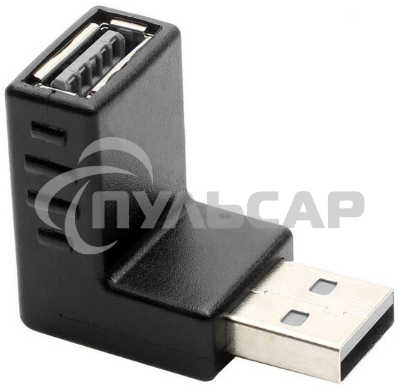 Переходник Greenconnect GCR-53494 USB 2.0 AM / AF, угловой, вниз