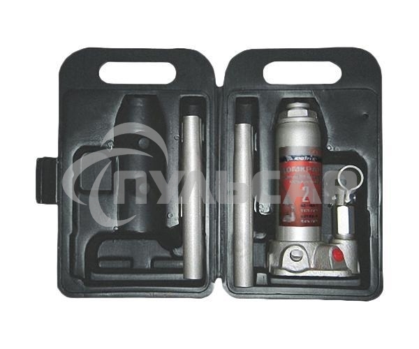 Домкрат гидравлический бутылочный Matrix, 2 т, h подъема 181–345 мм, в пласт. кейсе MASTER