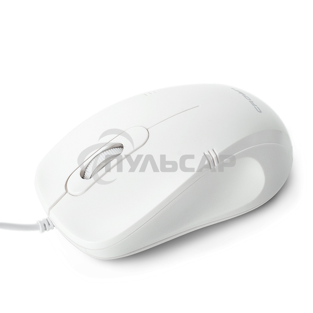 Мышь проводная Crown CMM-502 белый, 1000 dpi, USB, кнопки - 3