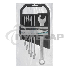 Набор ключей комбинированных, 8 - 17 мм, 6 шт., CrV, матовый хром Stels