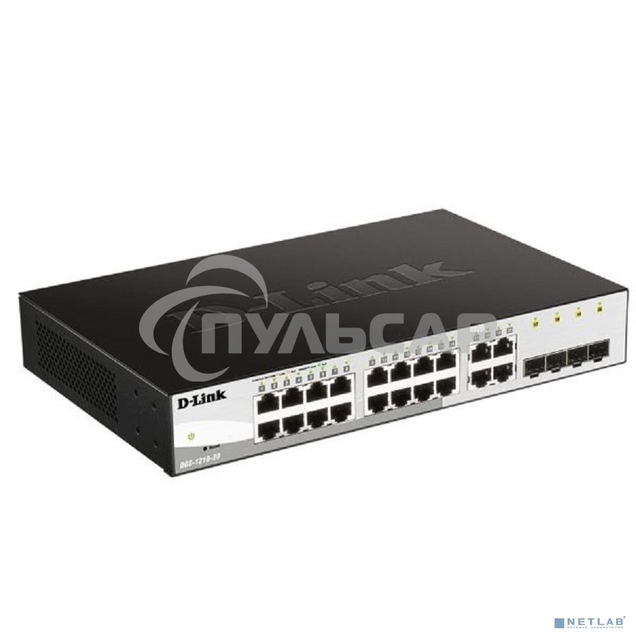 Коммутатор D-Link Gigabit Smart Switch with 16 10/100/1000Base-T ports and 4 Gigabit MiniGbIC (SFP) ports