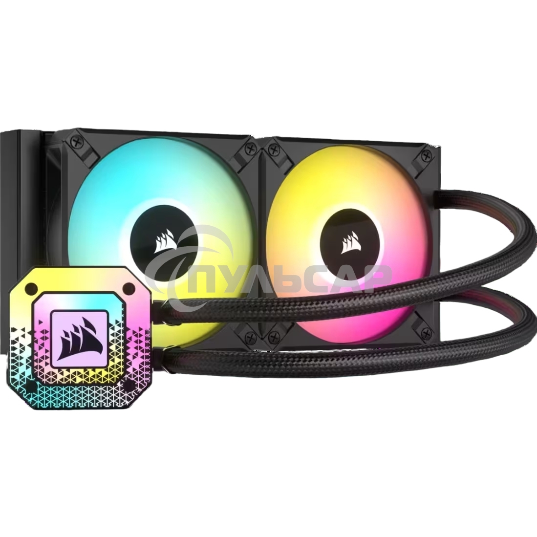 Система жидкостного охлаждения Corsair iCUE H100i ELITE CAPELLIX XT (240мм, черный, RGb/ Fans: 2x120мм, 65.57CFM, 34.1dBA, 2100RPM/ S: 1851, 1700, 1200, 115x, 2011, 2066, AM5, AM4)