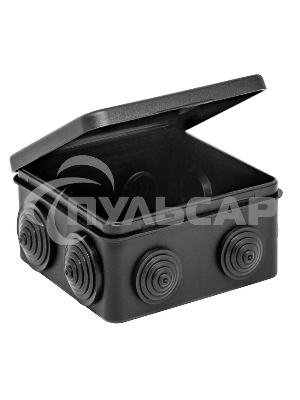 Коробка распределительная ОП 100х100х50мм (откид. крышка)УХЛ1 IP54 черный Ruvinil 67045Ч