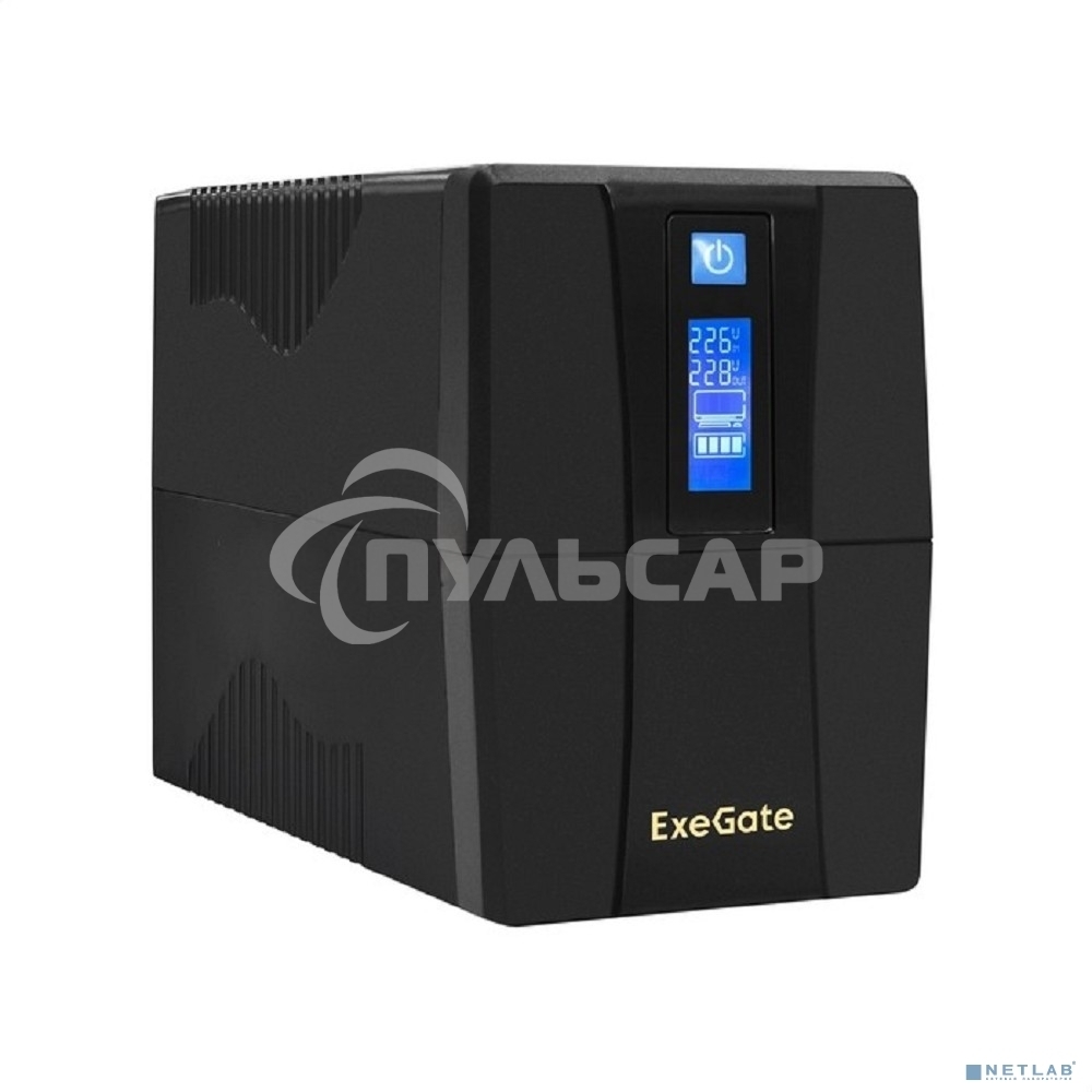 Источник бесперебойного питания ExeGate SpecialPro Smart LLB-600.LCD.AVR.2SH 600VA/360W, LCD, AVR, 2*Schuko, черный