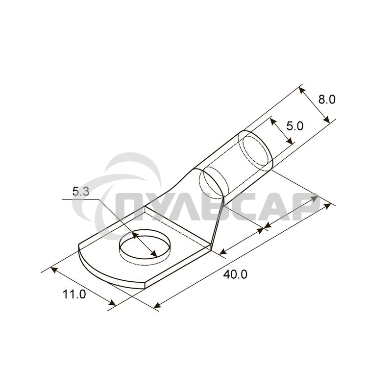 Наконечник ТМЛ 10–5–5 (10 мм² - Ø 5 мм) ГОСТ 7386-80 (в упак. 5 шт.) Rexant