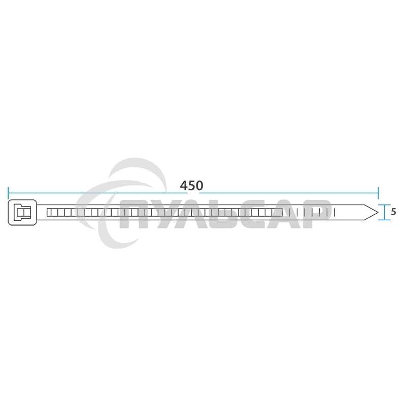 Хомут-стяжка кабельная нейлоновая Rexant 450 x4,8 мм, белая, упаковка 100 шт.