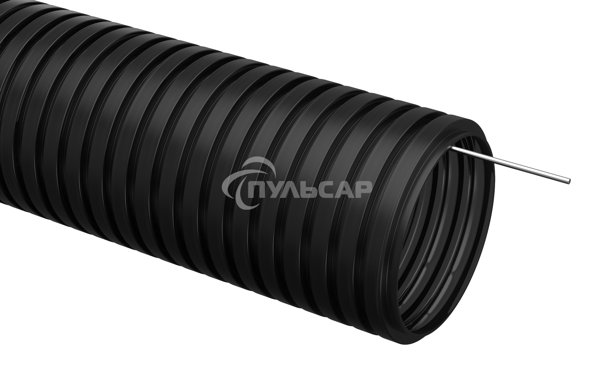 Труба гофрированная ПНД d20мм с зондом черный (уп.25м) ИЭК CTG20-20-K02-025-1