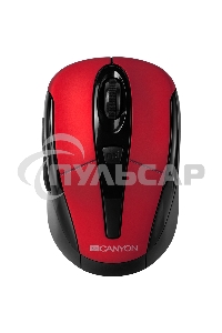 Мышь беспроводная Canyon MSO-W6 красный, 1600 dpi, радиоканал, USB, кнопки - 6