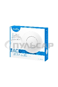 Точка доступа CUDY AC1200 Dual Band Gigabit Ceiling Mount Access Point, MT7621DAN+MT7613B+MT7603E, 867Mbps at 5GHz + 300Mbps at 2.4GHz, 1 x GbE RJ45 Port, Support 12V DC or 802.3af PoE or Passive PoE, Internal Antennas, 48V passive PoE adapter included, C