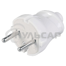 Вилка прямая ВПп20-01-Ст разборная без заземл. контакта 6А бел. ИЭК EVP20-06-01-K01